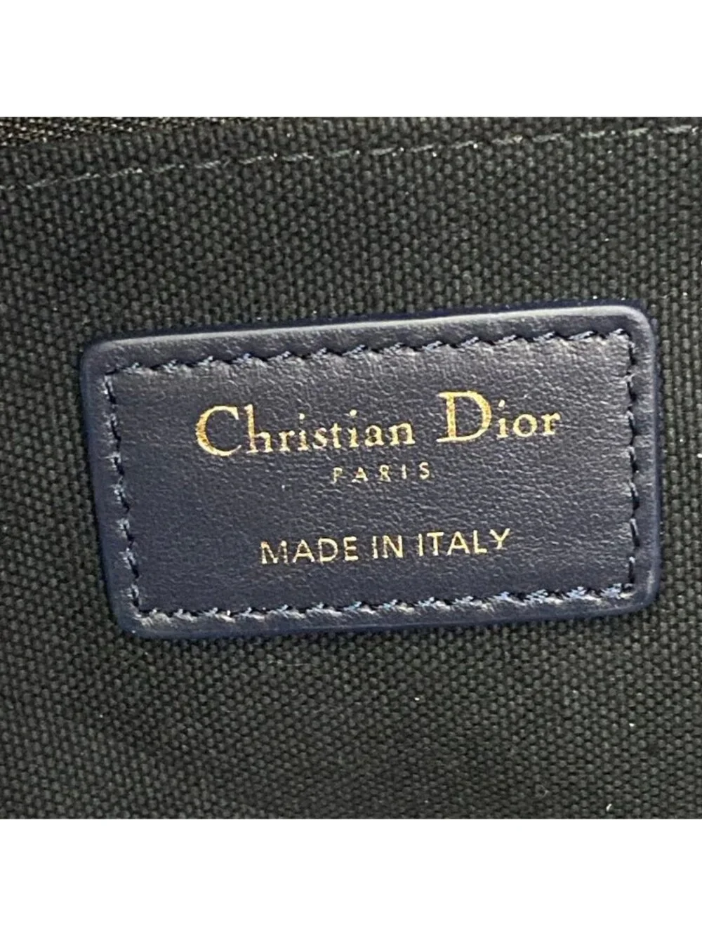 Dior Tote Book Vintage Small Dark Navy Ivory Embroidery